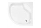 Angle shower tray Besco Diper I, 90x90cm, deep, z siedziskiem, acrylic, white