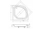 Angle shower tray Besco Diper I, 80x80cm, deep, z siedziskiem, acrylic, white