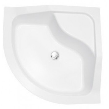 Angle shower tray Besco Oliver I, 80x80cm, z podwyższonym siedziskiem, acrylic, white