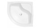 Angle shower tray Besco Oliver I, 80x80cm, z podwyższonym siedziskiem, acrylic, white