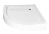 Angle shower tray Besco Oliver II, 80x80cm, z podwyższonym siedziskiem, acrylic, white