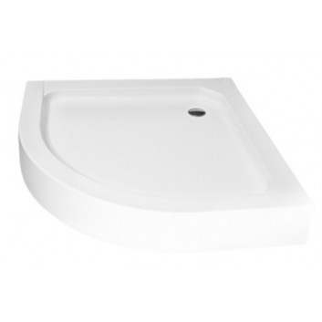 Angle shower tray Besco Oliver II, 80x80cm, z podwyższonym siedziskiem, acrylic, white