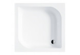 Square shower tray Besco Igor, 80x80cm, deep, z siedziskiem, acrylic, white