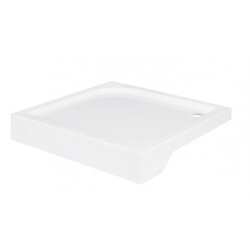 Square shower tray Besco Ares, 90x90cm, acrylic, white