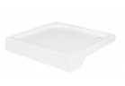 Square shower tray Besco Oskar, 90x90cm, zintegrowana obudowa, acrylic, white