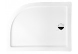 Shower tray asymentryczny Besco Saturn, 100x80cm, lewy, zintegrowana obudowa, acrylic, white