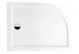 Shower tray asymentryczny Besco Saturn, 100x80cm, prawy, zintegrowana obudowa, acrylic, white