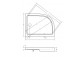 Shower tray asymentryczny Besco Saturn, 100x80cm, lewy, zintegrowana obudowa, acrylic, white