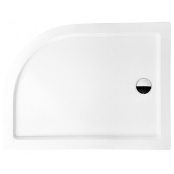 Square shower tray Besco Oskar, 90x90cm, zintegrowana obudowa, acrylic, white