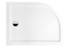 Shower tray asymentryczny Besco Saturn, 120x90cm, prawy, zintegrowana obudowa, acrylic, white
