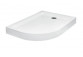 Shower tray asymentryczny Besco Saturn, 100x80cm, lewy, zintegrowana obudowa, acrylic, white