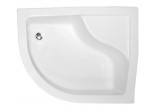 Shower tray asymentryczny Besco Maxi, 100x80cm, prawy, z siedziskiem, acrylic, white