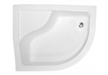 Shower tray asymentryczny Besco Maxi, 120x85cm, lewy, z siedziskiem, acrylic, white