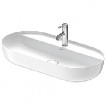 Countertop washbasin Duravit LUV, 80x40cm, without overflow, battery hole, white