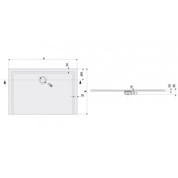 Shower tray rectangular Sanplast Space Mineral B-M/SPACE 70x130x1,5 sy, szary łupek