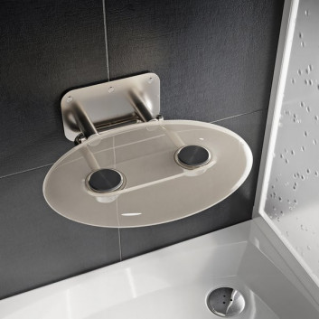 Seat shower Ravak OVO-P Clear, 41x35cm, folding, czarne