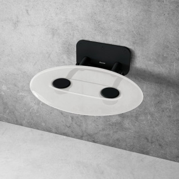 Seat shower Ravak OVO-P Clear, 41x35cm, folding, czarne