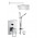 Shower set with concealed mixer, Paffoni Effe, overhead shower slim 30x30cm, arm wall-mounted 400mm, rail witk shelf, chrome
