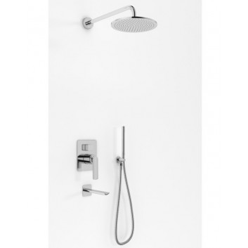 Concealed shower set Kohlman Experience, with head shower okrągłą 20cm, 1 wyjście wody, chrome