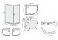 Corner shower cabin asymmetric Sanplast kpl-L-KP4/TX5b-80x100-S sbW0, left, glass transparent, 100x80cm, silver profile shiny