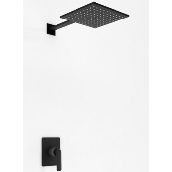 Concealed shower set Kohlman Experience, with head shower okrągłą 25cm, 1 wyjście wody, black mat