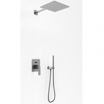 Concealed shower set Kohlman Experience Gray, with head shower okrągłą 25cm, szczotkowany grafit