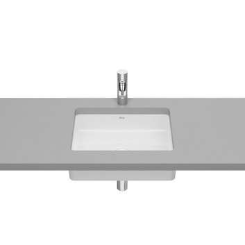 Under-countertop washbasin Roca Inspira Square, 49,5x39cm, Fineceramic, without overflow, white