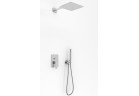 Shower set Kohlman Axis, concealed, square overhead shower 25cm, 2 wyjścia wody, chrome