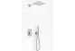 Shower set Kohlman Axis, concealed, round overhead shower 20cm, 2 wyjścia wody, chrome