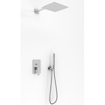 Shower set Kohlman Axis, concealed, round overhead shower 20cm, 2 wyjścia wody, chrome