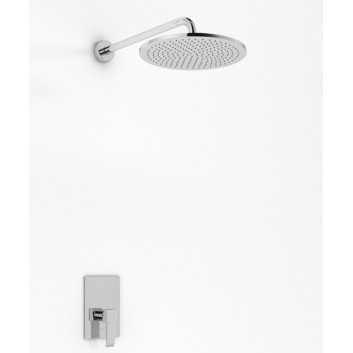 Shower set Kohlman Axis, concealed, round overhead shower 20cm, 2 wyjścia wody, chrome