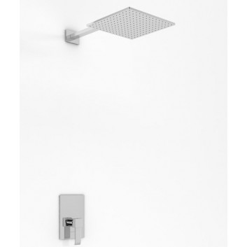 Shower set Kohlman Axis, concealed, round overhead shower 20cm, 1 wyjście wody, chrome