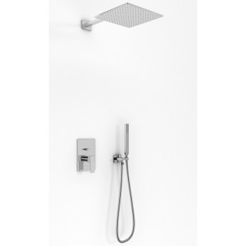 Shower set Kohlman Axis, concealed, square overhead shower 25cm, 2 wyjścia wody, chrome