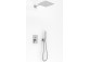 Shower set Kohlman Axis, concealed, square overhead shower 25cm, 2 wyjścia wody, chrome