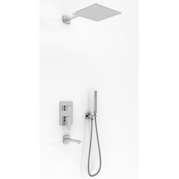 Shower set Kohlman Excelent, concealed, square overhead shower 25cm, 2 wyjścia wody, chrome