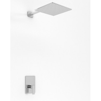 Bathtub set Kohlman Excelent, concealed, square overhead shower 20cm, 3 wyjścia wody, chrome