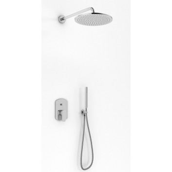 Shower set Kohlman Excelent, concealed, square overhead shower 20cm, 1 wyjście wody, chrome