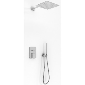 Shower set Kohlman Foxal, concealed, square overhead shower 20cm, 2 wyjścia wody, chrome