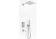 Shower set Kohlman Saxo, concealed, square overhead shower 20cm, 2 wyjścia wody, chrome