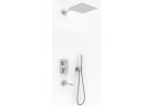 Bathtub set Kohlman Saxo, concealed, square overhead shower 30cm, 3 wyjścia wody, chrome