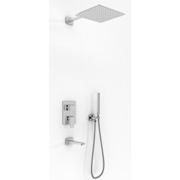 Shower set Kohlman Saxo, concealed, square overhead shower 20cm, 2 wyjścia wody, chrome