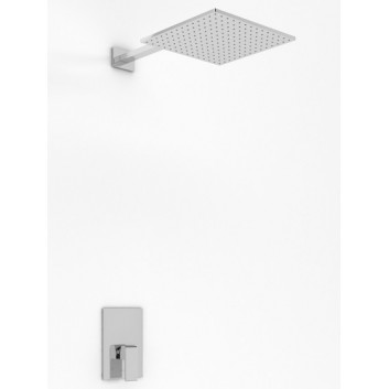 Bathtub set Kohlman Saxo, concealed, square overhead shower 20cm, 3 wyjścia wody, chrome