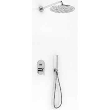 Shower set Kohlman Foxal, concealed, round overhead shower 20cm, 2 wyjścia wody, chrome
