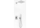 Shower set Kohlman Saxo, concealed, square overhead shower 20cm, 2 wyjścia wody, chrome