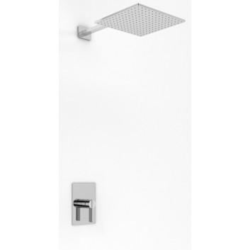 Shower set Kohlman Saxo, concealed, square overhead shower 20cm, 1 wyjście wody, chrome