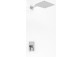 Shower set Kohlman Saxo, concealed, square overhead shower 20cm, 1 wyjście wody, chrome