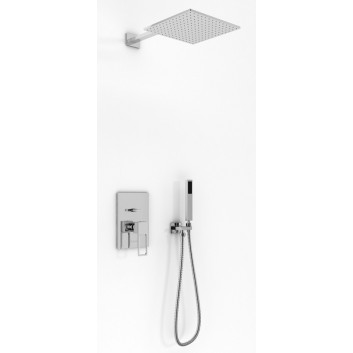 Shower set Kohlman Dexame, concealed, square overhead shower 20cm, 2 wyjścia wody, chrome