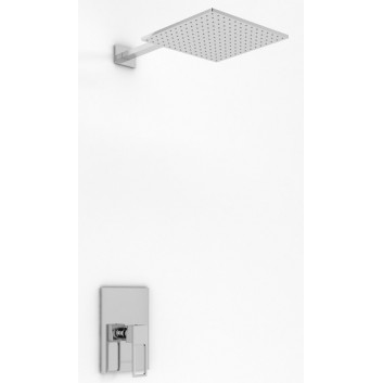 Shower set Kohlman Dexame, concealed, square overhead shower 20cm, 1 wyjście wody, chrome