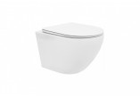 Wall-hung wc WC Rea Carlo Mini Rimless Duroplast/Flat, 49x37cm, bez kołnierza, soft-close WC seat, white