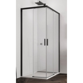 Cabin rectangular Sanswiss TOP-LINE S TLS G+D, 100x80cm, dłuższa right strona, glass transparent, profil black
